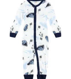 Natdragt - Viskose/Bambus - Off White m. Print|Joha Hot