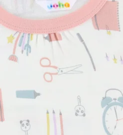 Natkjole - Viskose/Bambus - Off White m. Print|Joha Clearance