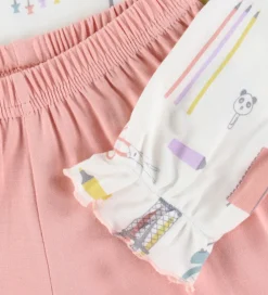 Nattøj - 2 Delt - Viskose/Bambus - Off White m. Print|Joha Sale