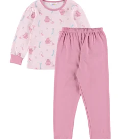 Nattøj - 2-delt - Lyserød m. Print|Joha Best