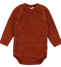 Slå-om Body l/æ - Uld - Rib - Rust|Joha Online