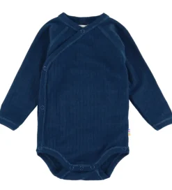 Slå-om Body l/æ - Uld - Rib - Mørk Turkis|Joha Online