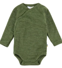Slå-om Body l/æ - Uld - Rib - Mørk Oliven|Joha Sale