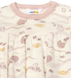 Sommerdragt - Uld - Off White/Støvet Rosa m. Hval|Joha