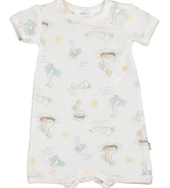 Sommerdragt - Uld/Silke - Off White m. Print|Joha Sale