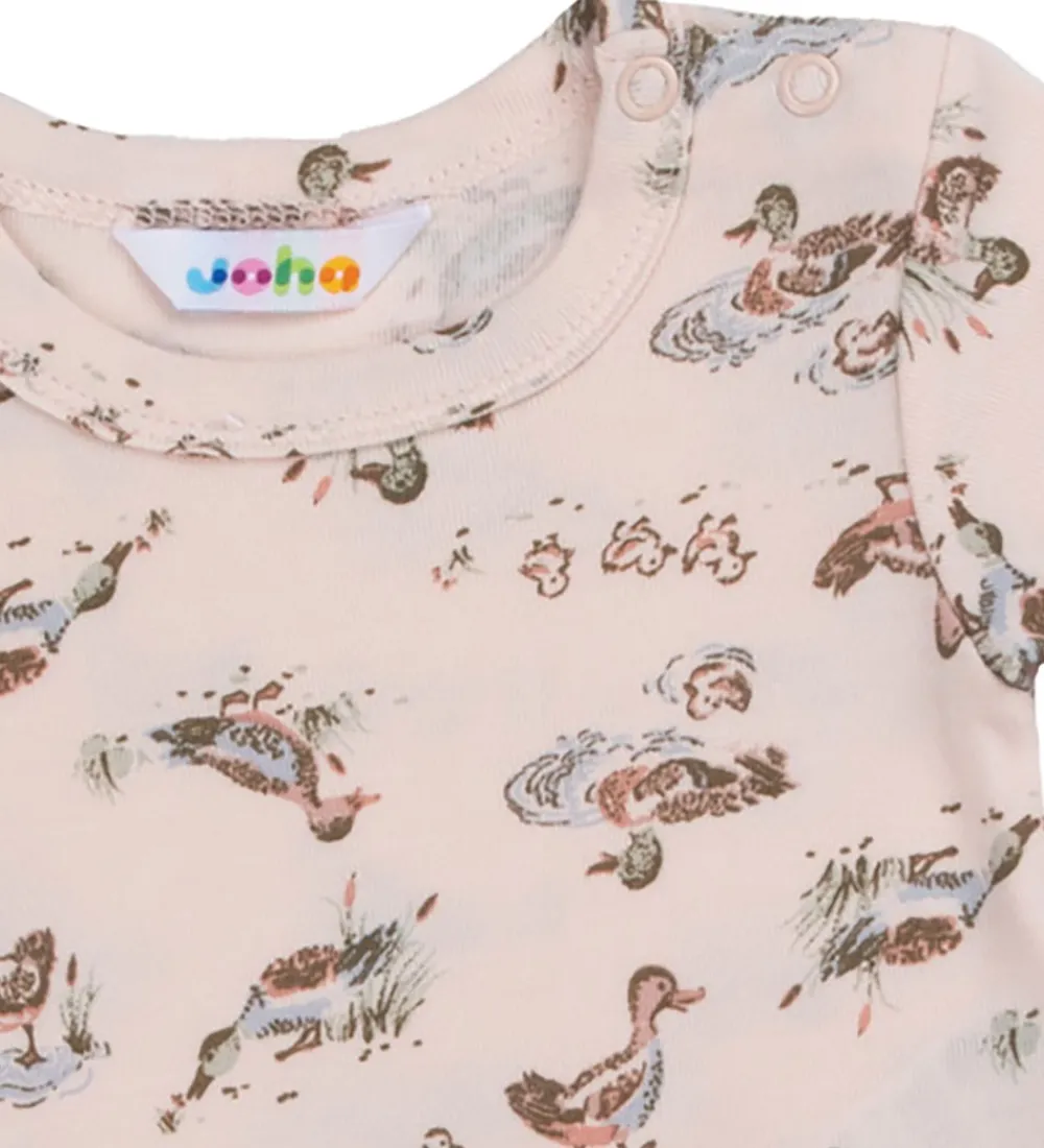 Sommerdragt - Viskose/Bambus - Lyserød m. Ænder|Joha Sale