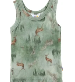 Undertrøje - Uld - Grøn m. Striber|Joha Outlet