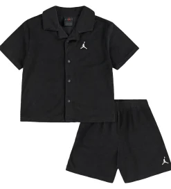 Shortssæt - Skjorte/Shorts - Frotté - Sort m. Logo|Jordan Clearance