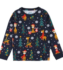 s Nattøj - 2-Delt - Christmas Giraffes|Jule-Sweater Online
