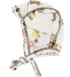 Babyhjelm - Bambus - Hvid m. Cirkusprint|Katvig Outlet