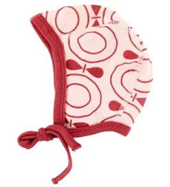 Babyhjelm - Uld - Rosa m. Æbler|Katvig Discount