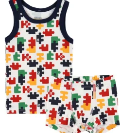 Undertøj - Hvid m. Puslespil|Katvig Online