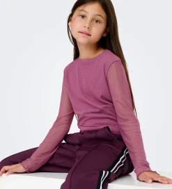 Bluse - KogJada - Mesh - Rose Wine/Dtm Rhinestones|Kids Only Clearance