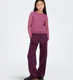 Bluse - KogJada - Mesh - Rose Wine/Dtm Rhinestones|Kids Only Clearance