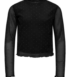 Bluse - KogJada - Mesh - Black/Silver Rhinestones|Kids Only Outlet