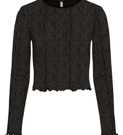 Bluse - KogQueen - Black/Lurex Rose Gold/Stripe|Kids Only Outlet