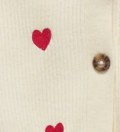 Cardigan - Rib - Strik - KogDana - Birch/EMB Hearts -|Kids Only Outlet