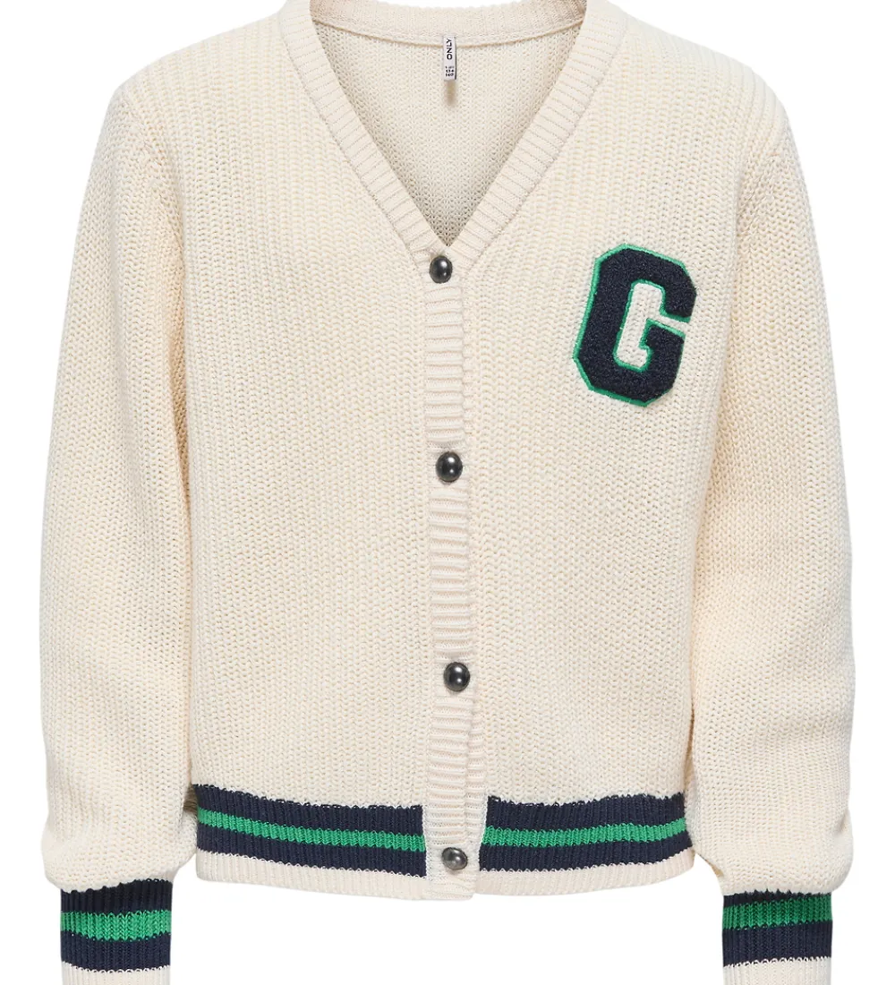 Cardigan - Strik - Antique White/Night Sky/ Medium Gre|Kids Only Hot