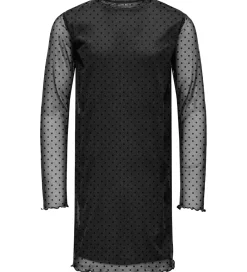 Kjole - Mesh - KogDora - Black/Dots Flock Black|Kids Only New