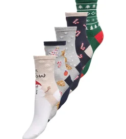 Strømper - 5-pak - KogChristmas - Light Grey Melange/S|Kids Only Online