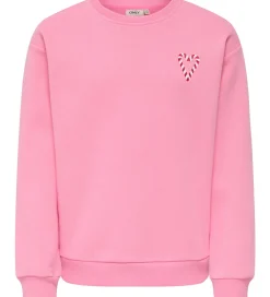 Sweatshirt - KogZenja - Sachet Pink/Holly Jolly|Kids Only Hot