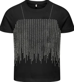 T-shirt - KogBillie - Stone Top - Black/Rhinestone Sil|Kids Only New