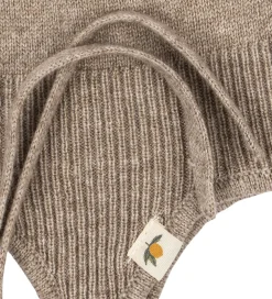 Babyhjelm - Uld - Strik - Mattou - Lysebrun|Konges Sløjd Outlet