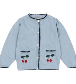 Cardigan - Bomuld/Uld - Strik - Alexa - Blue Fog|Konges Sløjd Outlet