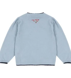 Cardigan - Bomuld/Uld - Strik - Alexa - Blue Fog|Konges Sløjd Outlet