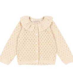 Cardigan - Strik - Buttercream m. Hulmønster|Konges Sløjd Outlet