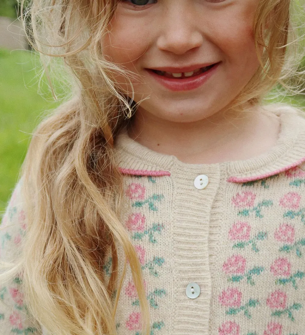 Cardigan - Strik - Uld/Akryl - Rose|Konges Sløjd Clearance