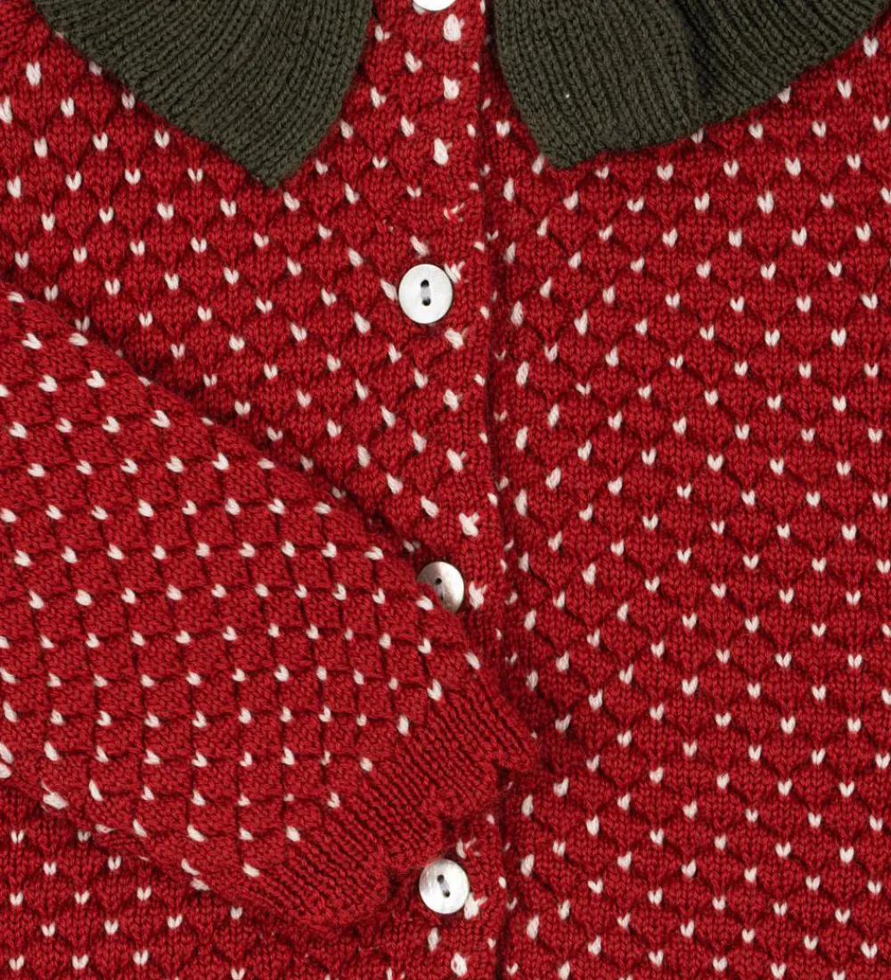 Cardigan - Uld - Strik - Strawberry - Barbados Cher|Konges Sløjd