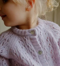Cardigan - Uld - Strik - Isa - Lavender Mist|Konges Sløjd Clearance
