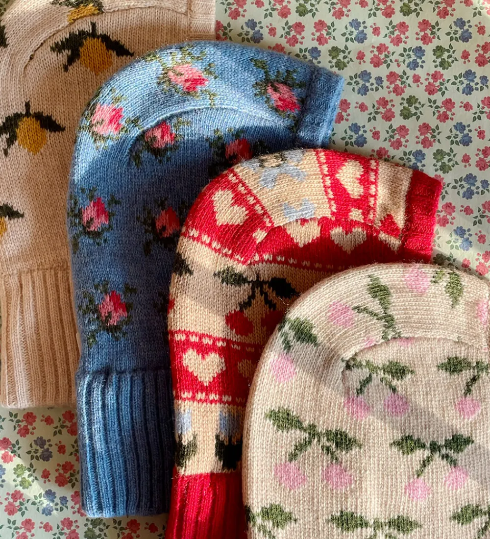 Elefanthue - Uld - Strik - 1-lags - Belou - Cherry|Konges Sløjd Discount