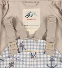 Regntøj m. Seler/Fleece - PU - Palme - Sailor Check|Konges Sløjd Clearance