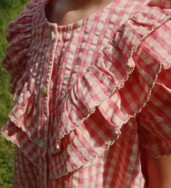 Skjorte - Kim Frill - Flamingo Plume Check|Konges Sløjd Clearance