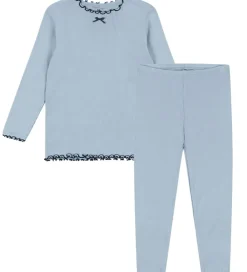 Sæt - Bluse/Leggings - Rib - Rivi - Blue Fog|Konges Sløjd Sale