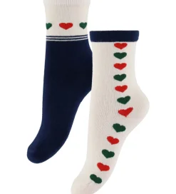 Strømper - 2-pak - Heart Mix|Konges Sløjd Best