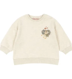 Sweatshirt - Loupy Lou - Off White Melange m. Engle|Konges Sløjd