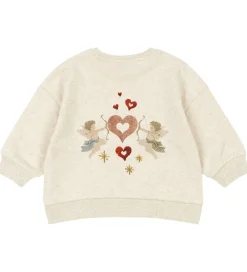 Sweatshirt - Loupy Lou - Off White Melange m. Engle|Konges Sløjd