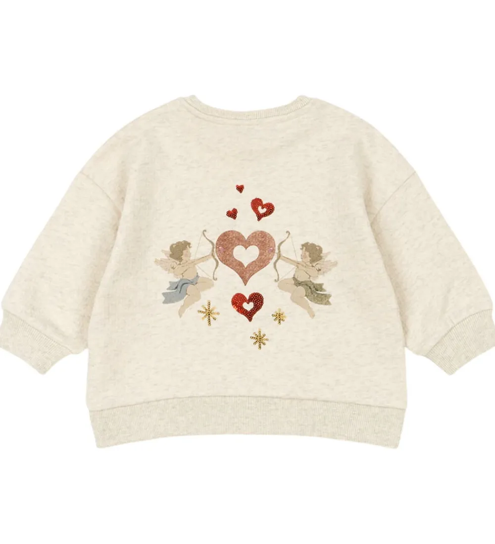 Sweatshirt - Loupy Lou - Off White Melange m. Engle|Konges Sløjd