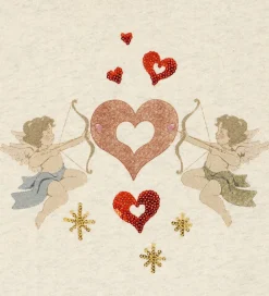 Sweatshirt - Loupy Lou - Off White Melange m. Engle|Konges Sløjd