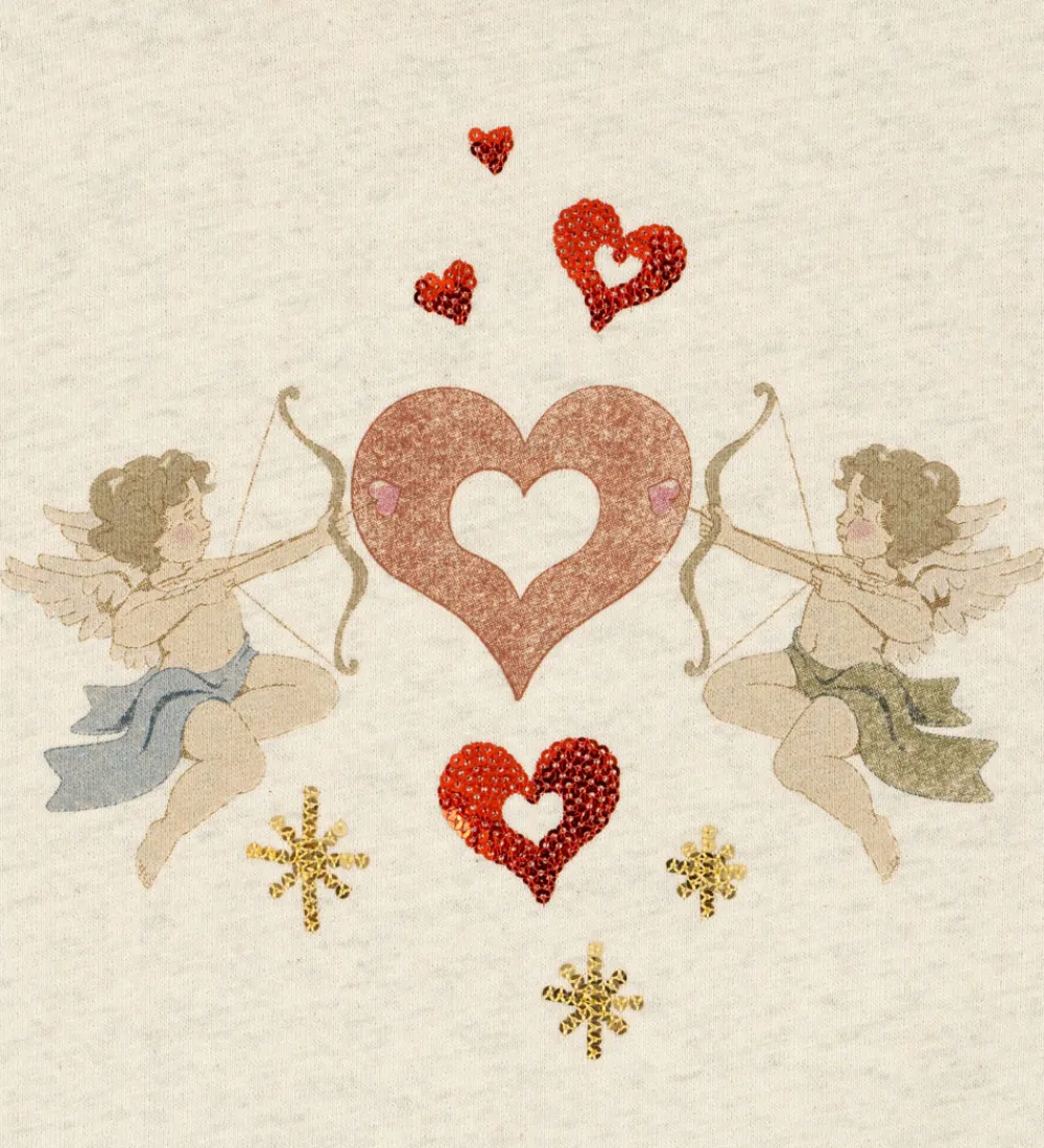 Sweatshirt - Loupy Lou - Off White Melange m. Engle|Konges Sløjd