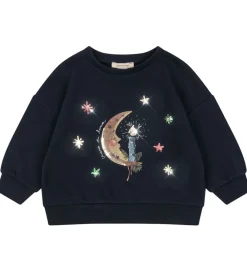sweatshirt - Loupy Lou - Dark Navy m. Måne|Konges Sløjd