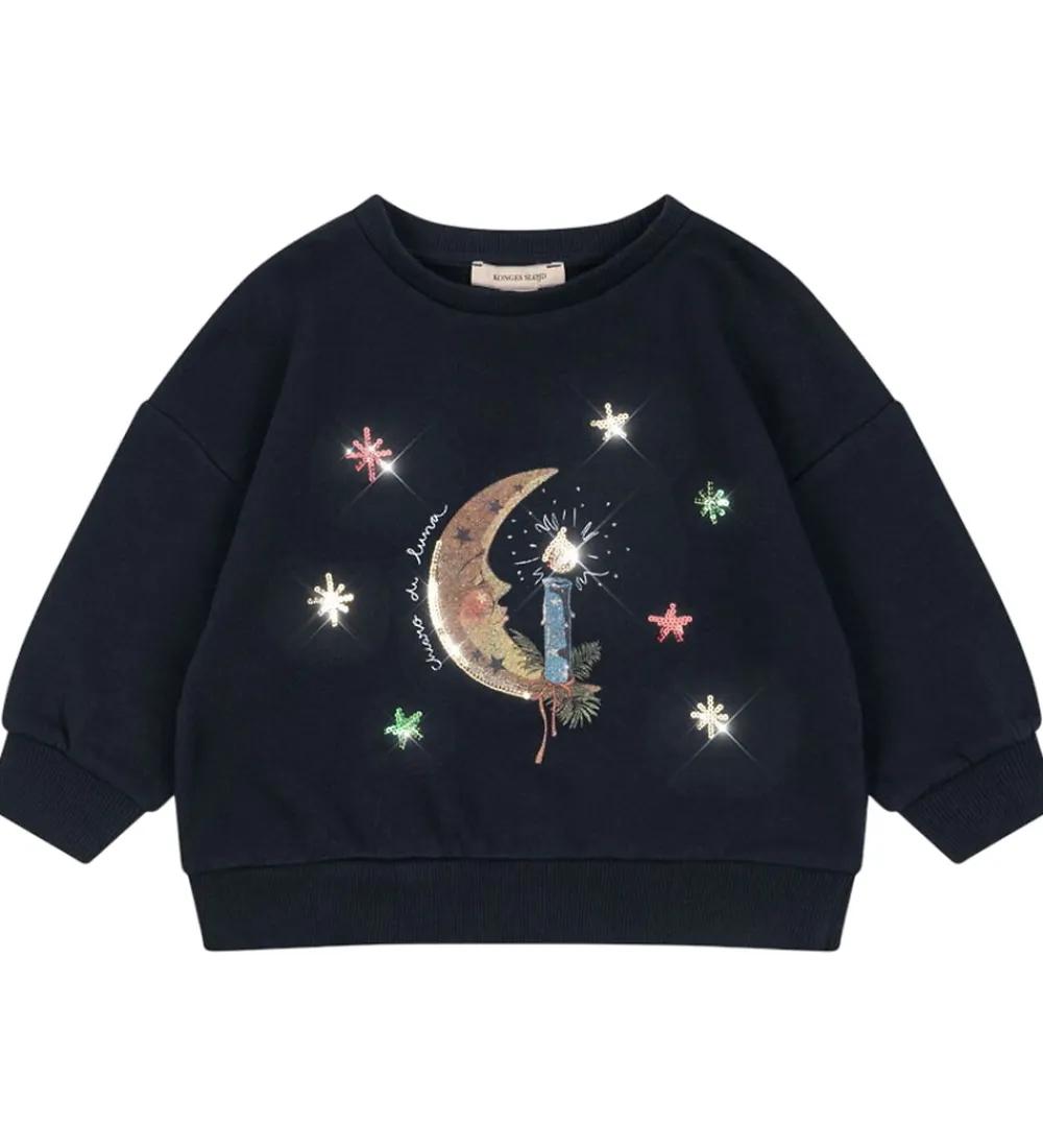 sweatshirt - Loupy Lou - Dark Navy m. Måne|Konges Sløjd