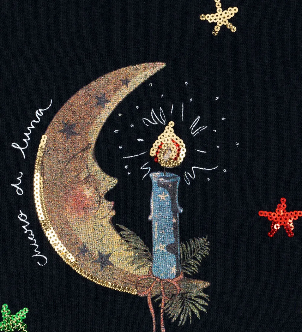 sweatshirt - Loupy Lou - Dark Navy m. Måne|Konges Sløjd