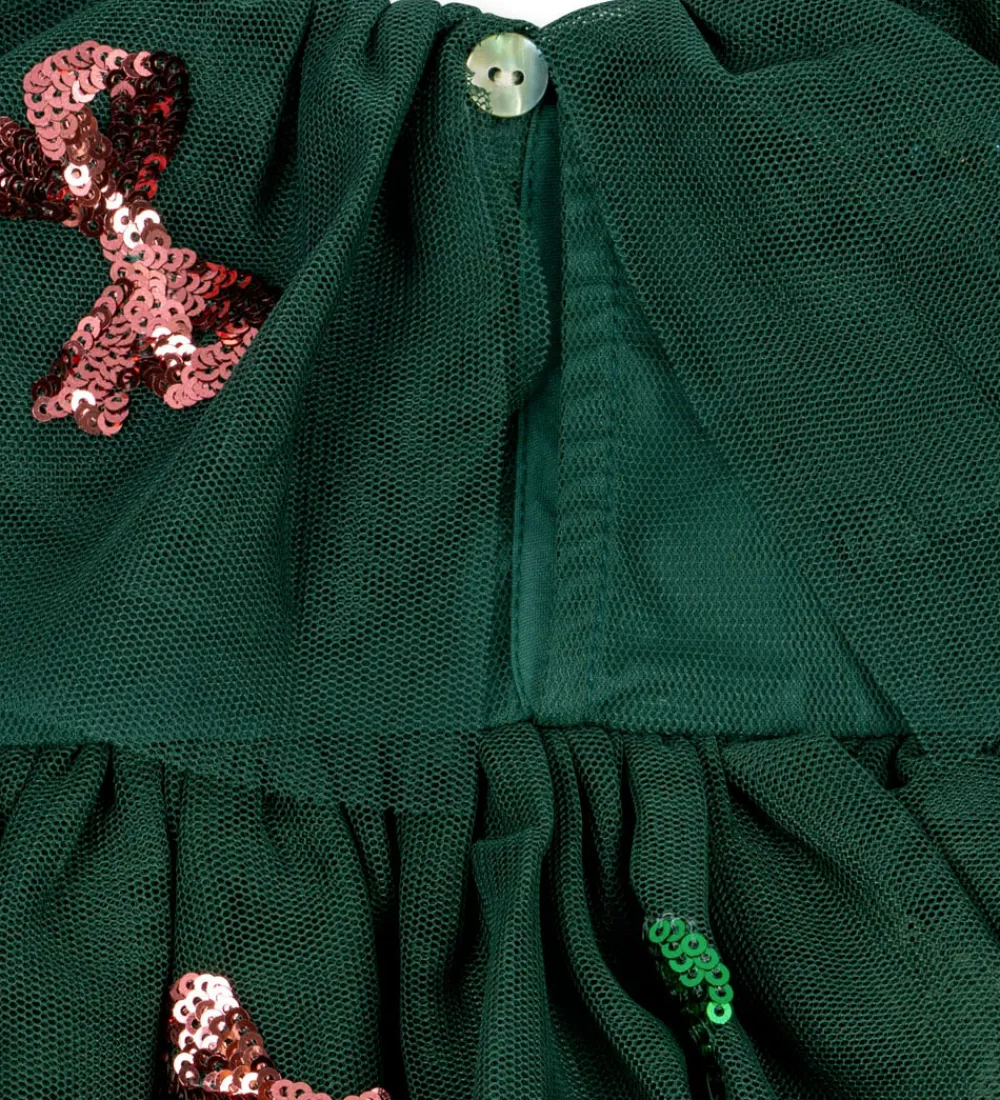 Tylkjole - Yvonne Christmas - Hunter Green m. Paill|Konges Sløjd Outlet