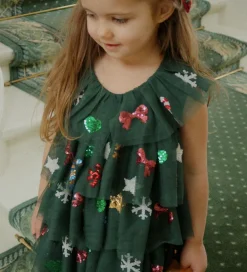 Tylkjole - Yvonne Christmas - Hunter Green m. Paill|Konges Sløjd Outlet