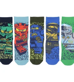 LEGO® Ninjago Strømper - 5-pak - LwaGan - Blå/Grøn|LEGO® Wear Clearance