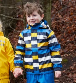 Regnjakke - PU - LWJonathan 102 - Blå m. Striber|LEGO® Wear